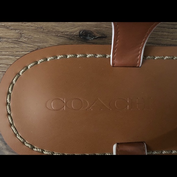 COACH-AUTHENTIC (NWT) Blue Leather Thong Sandals - Picture 5 of 8